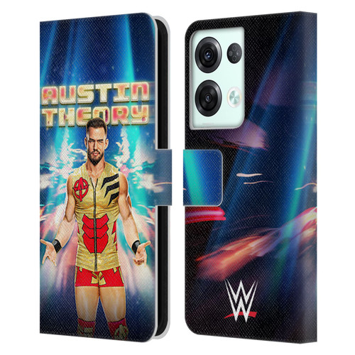 WWE Austin Theory Portrait Leather Book Wallet Case Cover For OPPO Reno8 Pro