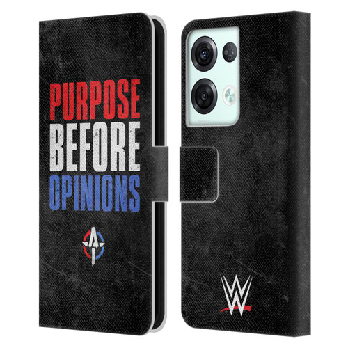 WWE Austin Theory Purpose Before Opinions Leather Book Wallet Case Cover For OPPO Reno8 Pro