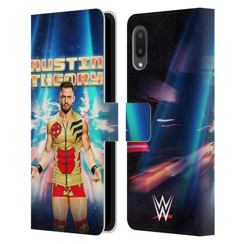 WWE Austin Theory Portrait Leather Book Wallet Case Cover For Samsung Galaxy A02/M02 (2021)