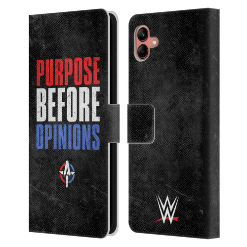 WWE Austin Theory Purpose Before Opinions Leather Book Wallet Case Cover For Samsung Galaxy A04 (2022)