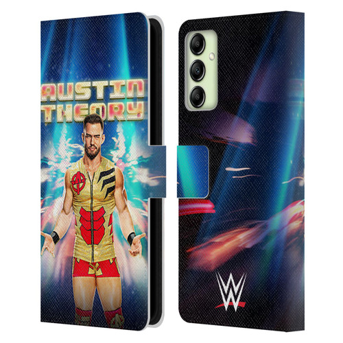 WWE Austin Theory Portrait Leather Book Wallet Case Cover For Samsung Galaxy A14 5G