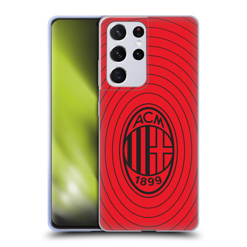 AC Milan Art Red And Black Soft Gel Case for Samsung Galaxy S21 Ultra 5G