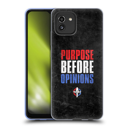 WWE Austin Theory Purpose Before Opinions Soft Gel Case for Samsung Galaxy A03 (2021)