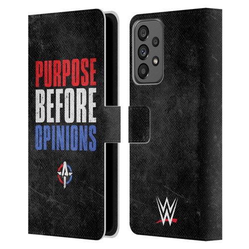 WWE Austin Theory Purpose Before Opinions Leather Book Wallet Case Cover For Samsung Galaxy A73 5G (2022)