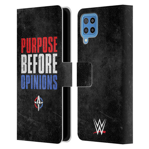 WWE Austin Theory Purpose Before Opinions Leather Book Wallet Case Cover For Samsung Galaxy F22 (2021)