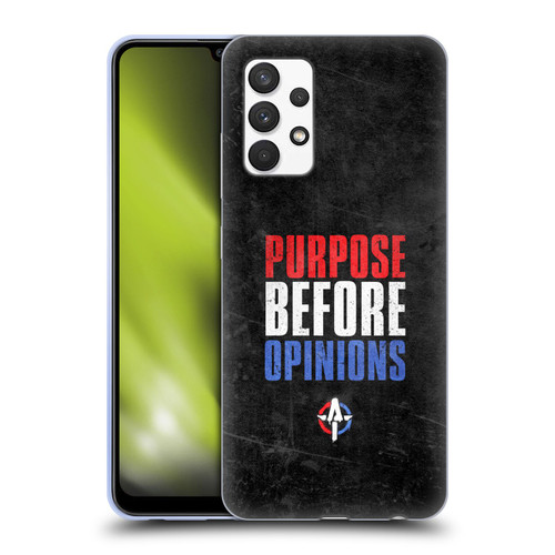 WWE Austin Theory Purpose Before Opinions Soft Gel Case for Samsung Galaxy A32 (2021)