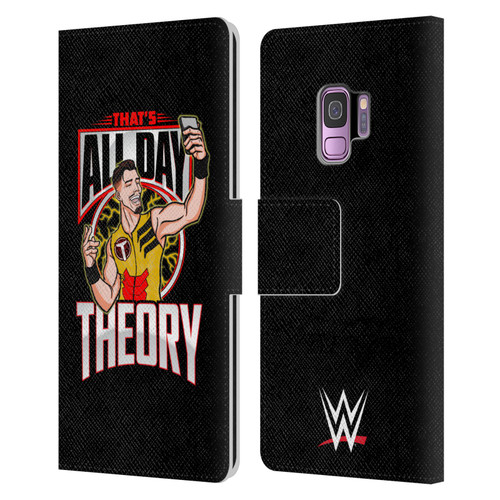 WWE Austin Theory All Day Theory Leather Book Wallet Case Cover For Samsung Galaxy S9