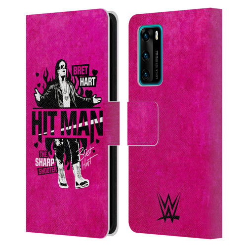 WWE Bret Hart Hitman Leather Book Wallet Case Cover For Huawei P40 5G