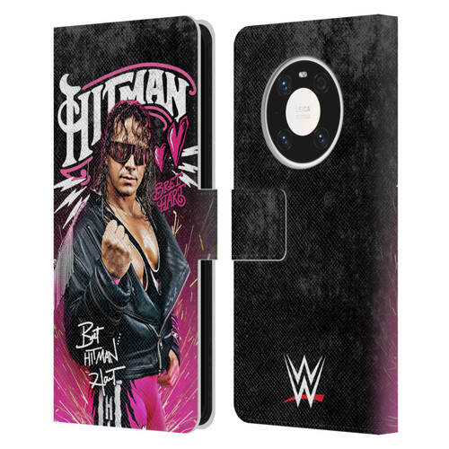 WWE Bret Hart Hitman Graphics Leather Book Wallet Case Cover For Huawei Mate 40 Pro 5G
