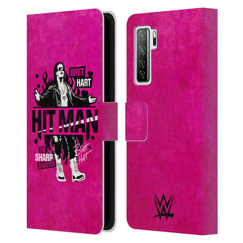 WWE Bret Hart Hitman Leather Book Wallet Case Cover For Huawei Nova 7 SE/P40 Lite 5G