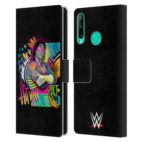 WWE Bret Hart Neon Art Leather Book Wallet Case Cover For Huawei P40 lite E