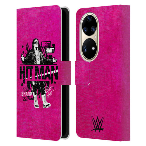 WWE Bret Hart Hitman Leather Book Wallet Case Cover For Huawei P50 Pro