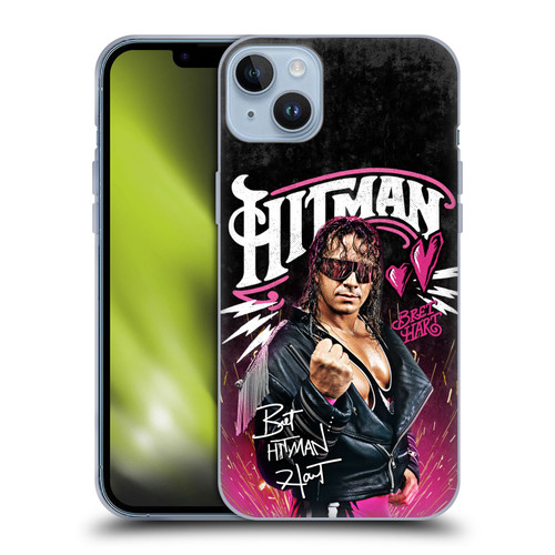 WWE Bret Hart Hitman Graphics Soft Gel Case for Apple iPhone 14 Plus