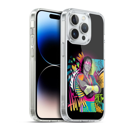 WWE Bret Hart Neon Art Soft Gel Case for Apple iPhone 14 Pro & MagSafe