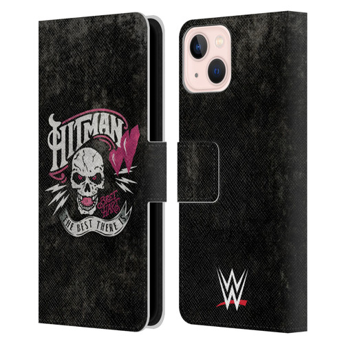 WWE Bret Hart Hitman Logo Leather Book Wallet Case Cover For Apple iPhone 13