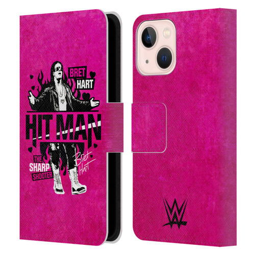 WWE Bret Hart Hitman Leather Book Wallet Case Cover For Apple iPhone 13 Mini