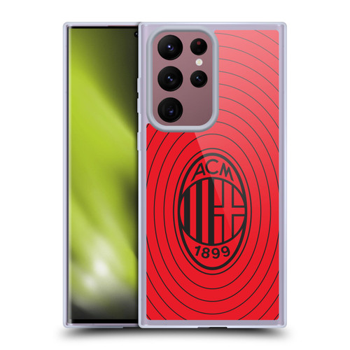 AC Milan Art Red And Black Soft Gel Case for Samsung Galaxy S22 Ultra 5G