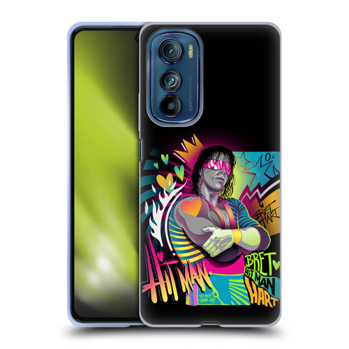 WWE Bret Hart Neon Art Soft Gel Case for Motorola Edge 30
