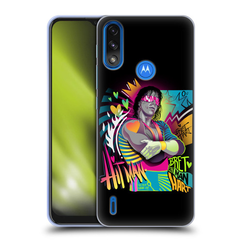 WWE Bret Hart Neon Art Soft Gel Case for Motorola Moto E7 Power / Moto E7i Power