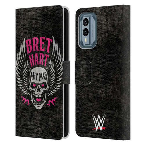 WWE Bret Hart Hitman Skull Leather Book Wallet Case Cover For Nokia X30