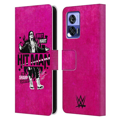 WWE Bret Hart Hitman Leather Book Wallet Case Cover For Motorola Edge 30 Neo 5G