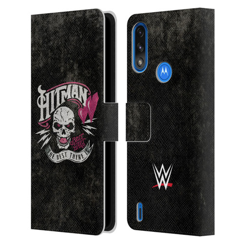 WWE Bret Hart Hitman Logo Leather Book Wallet Case Cover For Motorola Moto E7 Power / Moto E7i Power