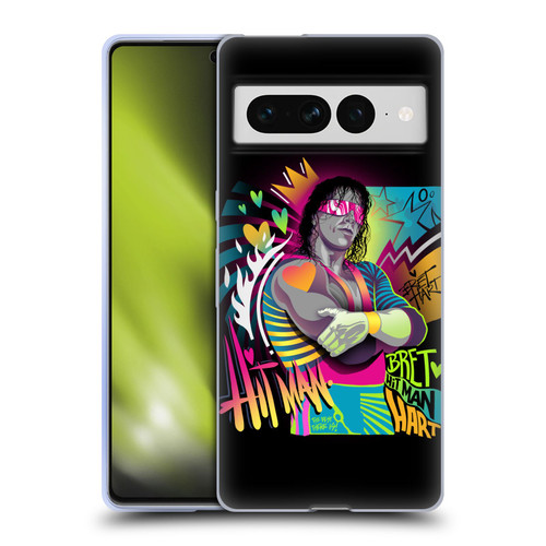 WWE Bret Hart Neon Art Soft Gel Case for Google Pixel 7 Pro