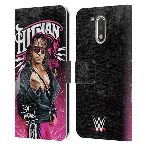 WWE Bret Hart Hitman Graphics Leather Book Wallet Case Cover For Motorola Moto G41