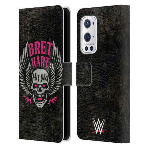 WWE Bret Hart Hitman Skull Leather Book Wallet Case Cover For OnePlus 9 Pro