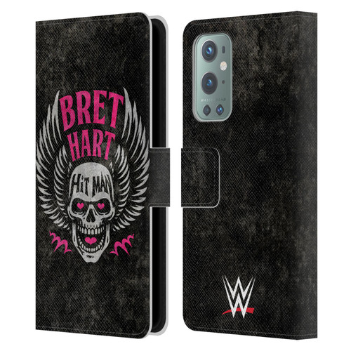 WWE Bret Hart Hitman Skull Leather Book Wallet Case Cover For OnePlus 9