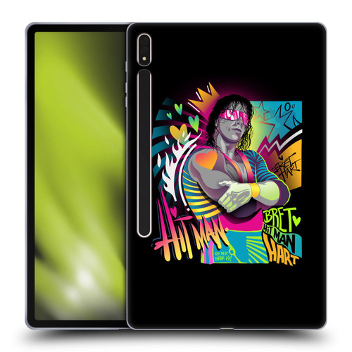 WWE Bret Hart Neon Art Soft Gel Case for Samsung Galaxy Tab S8 Plus