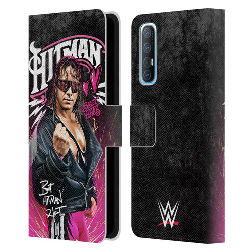 WWE Bret Hart Hitman Graphics Leather Book Wallet Case Cover For OPPO Find X2 Neo 5G