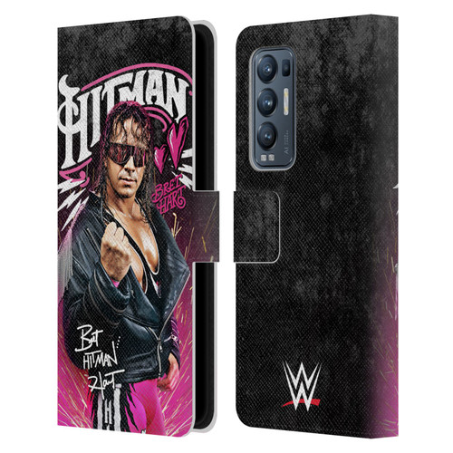 WWE Bret Hart Hitman Graphics Leather Book Wallet Case Cover For OPPO Find X3 Neo / Reno5 Pro+ 5G