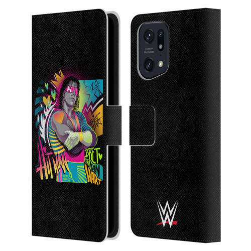 WWE Bret Hart Neon Art Leather Book Wallet Case Cover For OPPO Find X5