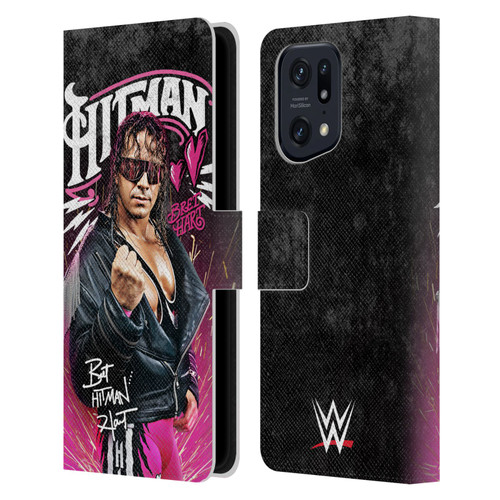 WWE Bret Hart Hitman Graphics Leather Book Wallet Case Cover For OPPO Find X5 Pro