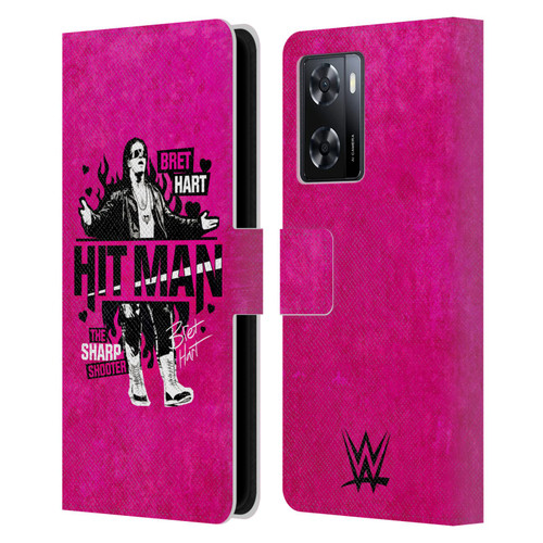 WWE Bret Hart Hitman Leather Book Wallet Case Cover For OPPO A57s
