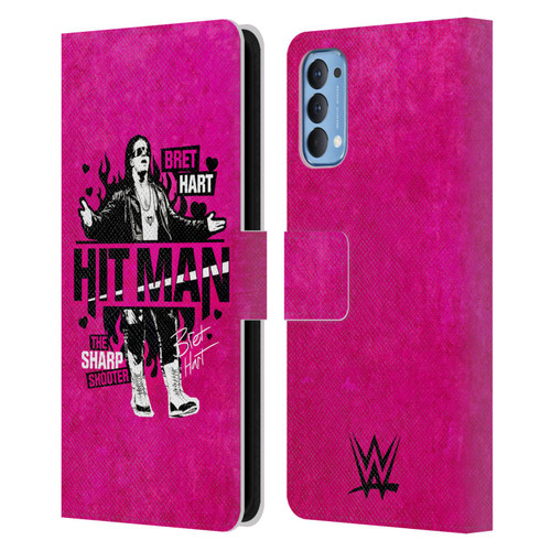 WWE Bret Hart Hitman Leather Book Wallet Case Cover For OPPO Reno 4 5G