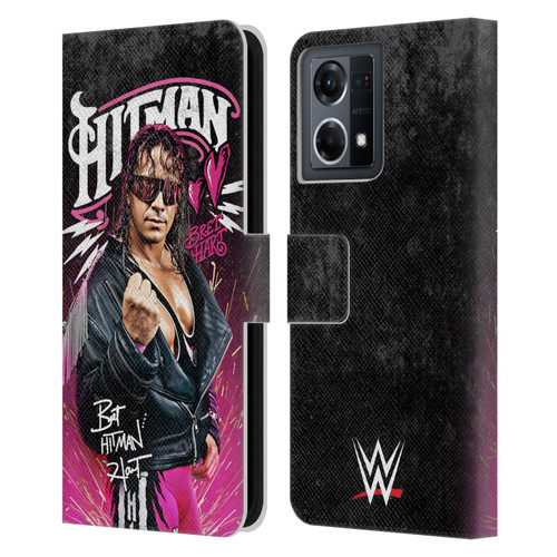 WWE Bret Hart Hitman Graphics Leather Book Wallet Case Cover For OPPO Reno8 4G