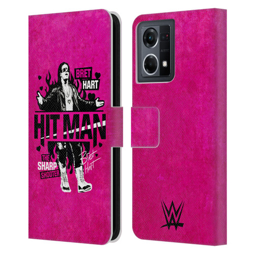 WWE Bret Hart Hitman Leather Book Wallet Case Cover For OPPO Reno8 4G