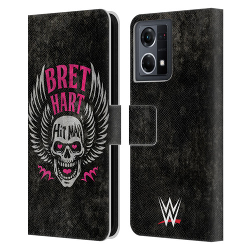 WWE Bret Hart Hitman Skull Leather Book Wallet Case Cover For OPPO Reno8 4G