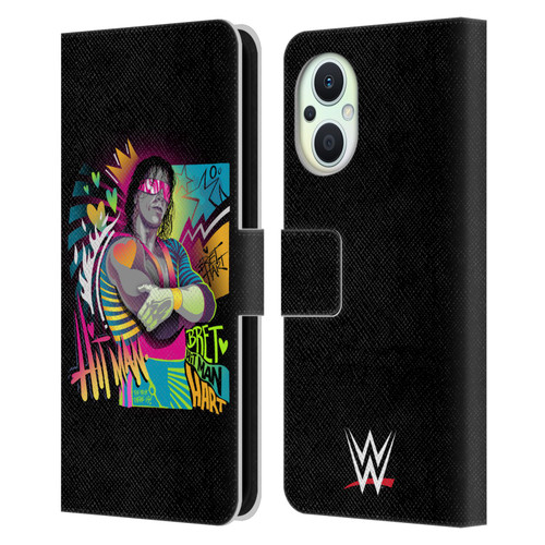 WWE Bret Hart Neon Art Leather Book Wallet Case Cover For OPPO Reno8 Lite