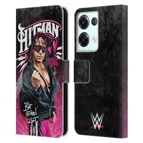 WWE Bret Hart Hitman Graphics Leather Book Wallet Case Cover For OPPO Reno8 Pro
