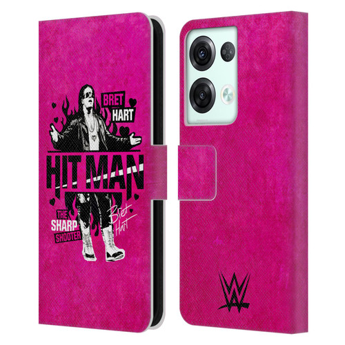WWE Bret Hart Hitman Leather Book Wallet Case Cover For OPPO Reno8 Pro