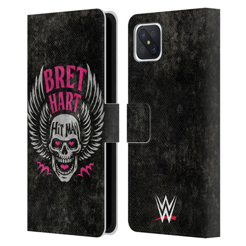 WWE Bret Hart Hitman Skull Leather Book Wallet Case Cover For OPPO Reno4 Z 5G