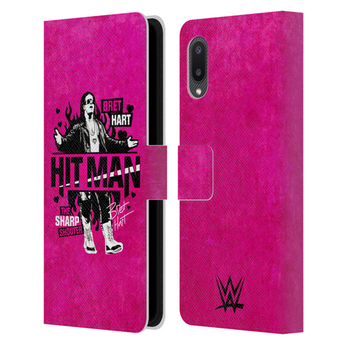WWE Bret Hart Hitman Leather Book Wallet Case Cover For Samsung Galaxy A02/M02 (2021)