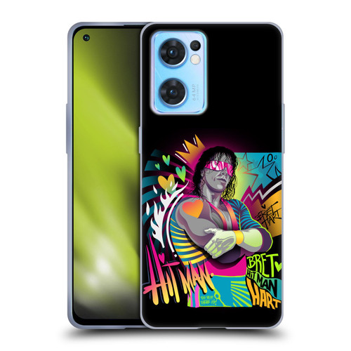 WWE Bret Hart Neon Art Soft Gel Case for OPPO Reno7 5G / Find X5 Lite