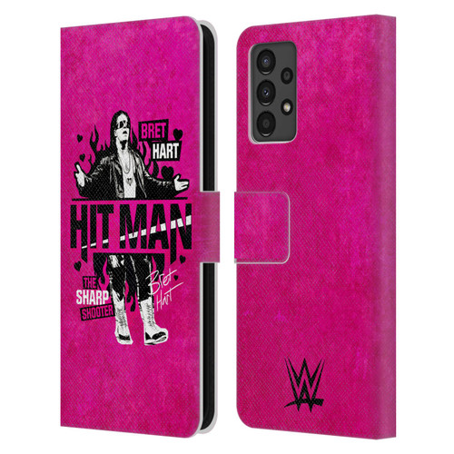 WWE Bret Hart Hitman Leather Book Wallet Case Cover For Samsung Galaxy A13 (2022)