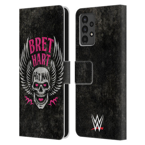 WWE Bret Hart Hitman Skull Leather Book Wallet Case Cover For Samsung Galaxy A13 (2022)