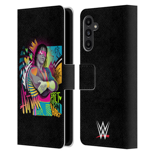WWE Bret Hart Neon Art Leather Book Wallet Case Cover For Samsung Galaxy A13 5G (2021)