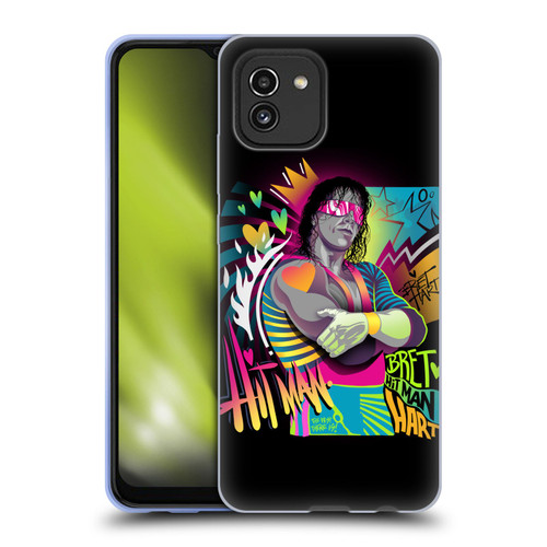WWE Bret Hart Neon Art Soft Gel Case for Samsung Galaxy A03 (2021)